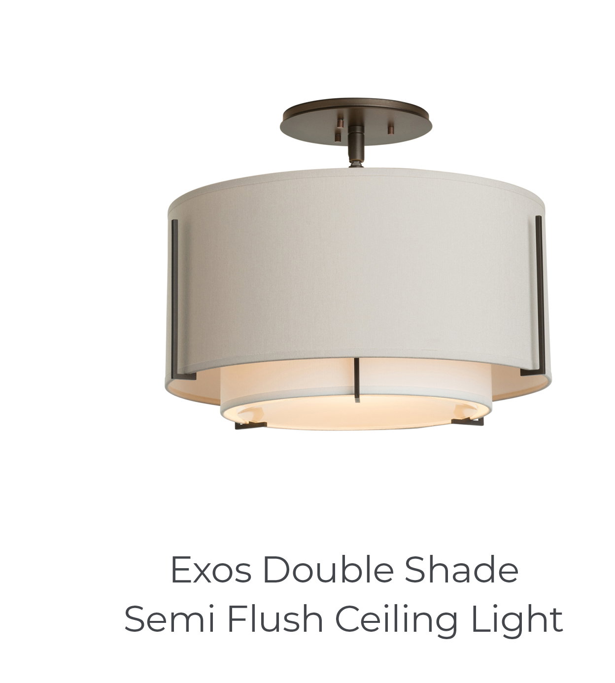 Exos Double Shade Semi Flush Ceiling Light