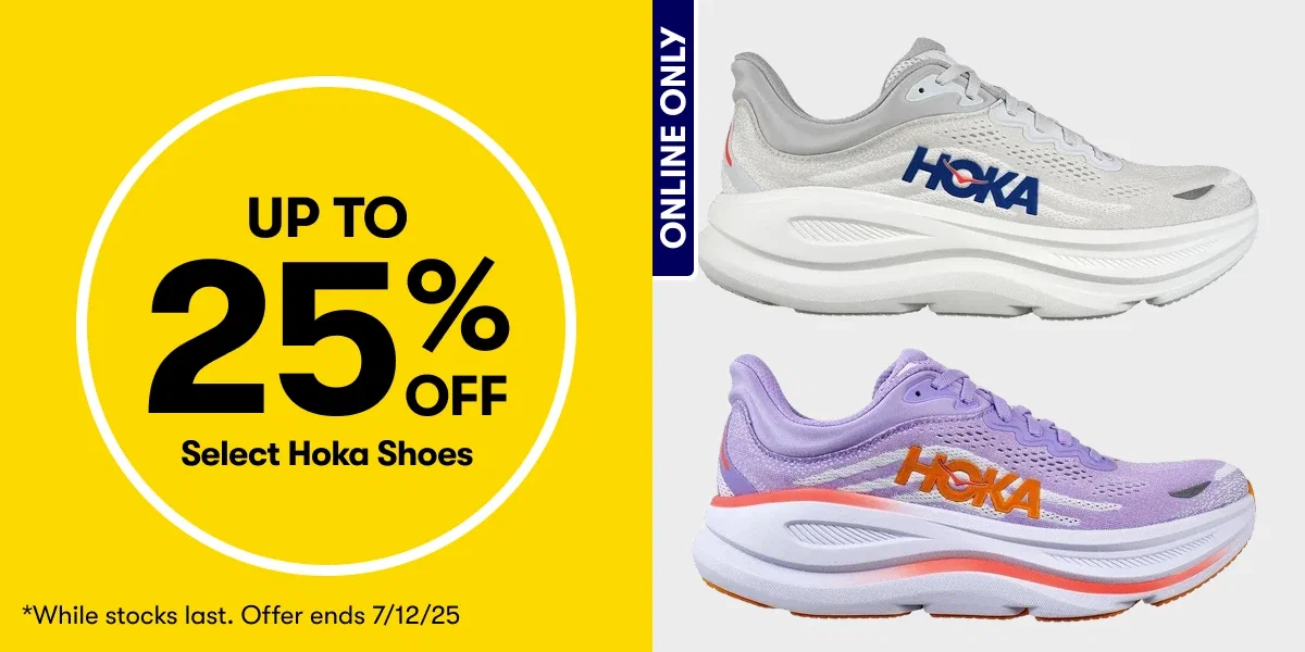 Up to 25% Off Select Hoka Shoes | While stocks last. Offer ends 7/12/25