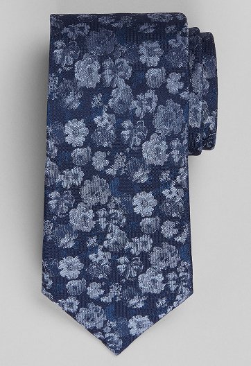 Blue floral tie.