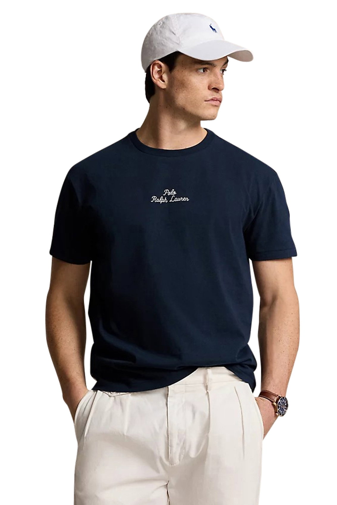 Polo Ralph Lauren t-shirt navy classic fit effen 100% katoen wijde fit