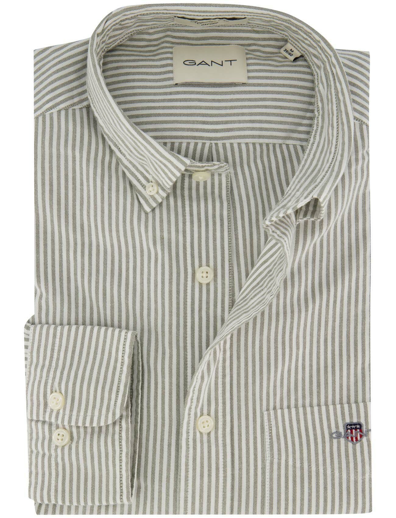 Casual overhemd Gant Regular Fit groen katoen