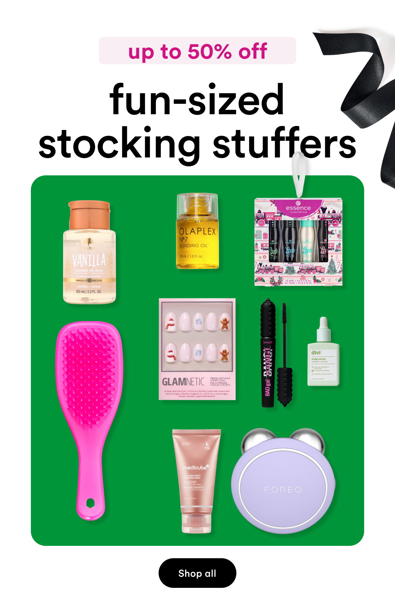 up to 50% off fun-sized stocking stuffers | Shop all