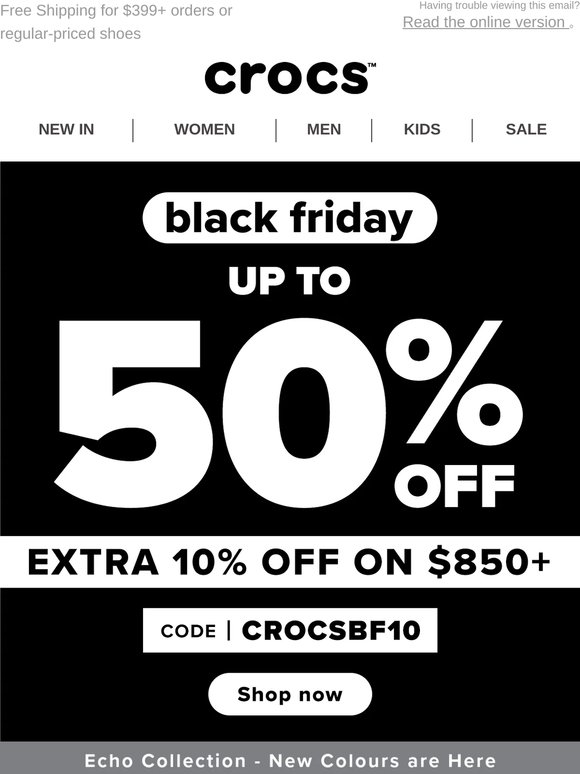 Crocs: [🖤Member Early Access for Black Friday Flash Offer!] ⏱️Sitewide ...