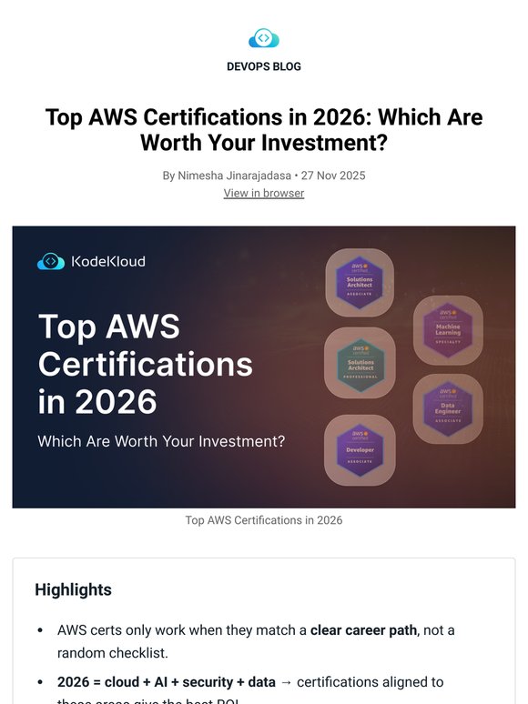 KodeKloud: Top AWS Certifications in 2026: Which Are Worth Your ...