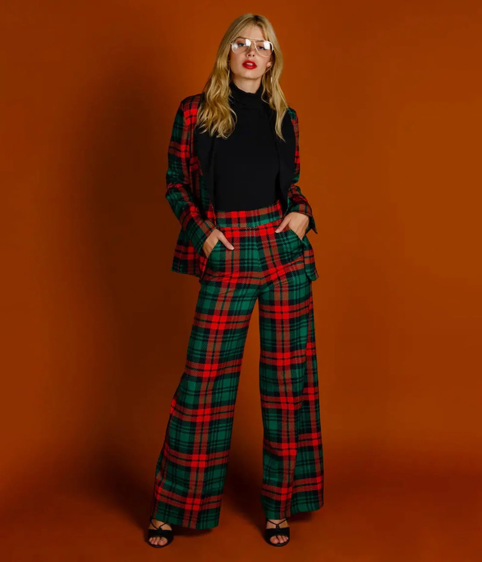 Image of Green & Red Plaid Pants