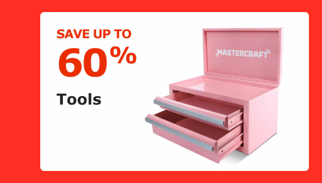 Save up to 60% on Tools.