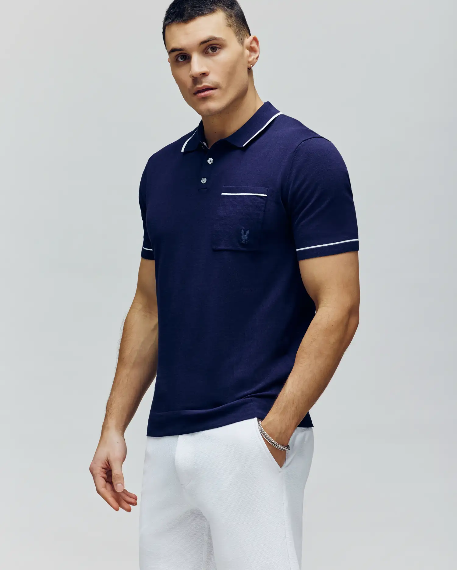 Image of MENS LONGFORD FINE KNIT POLO - B6E500F200