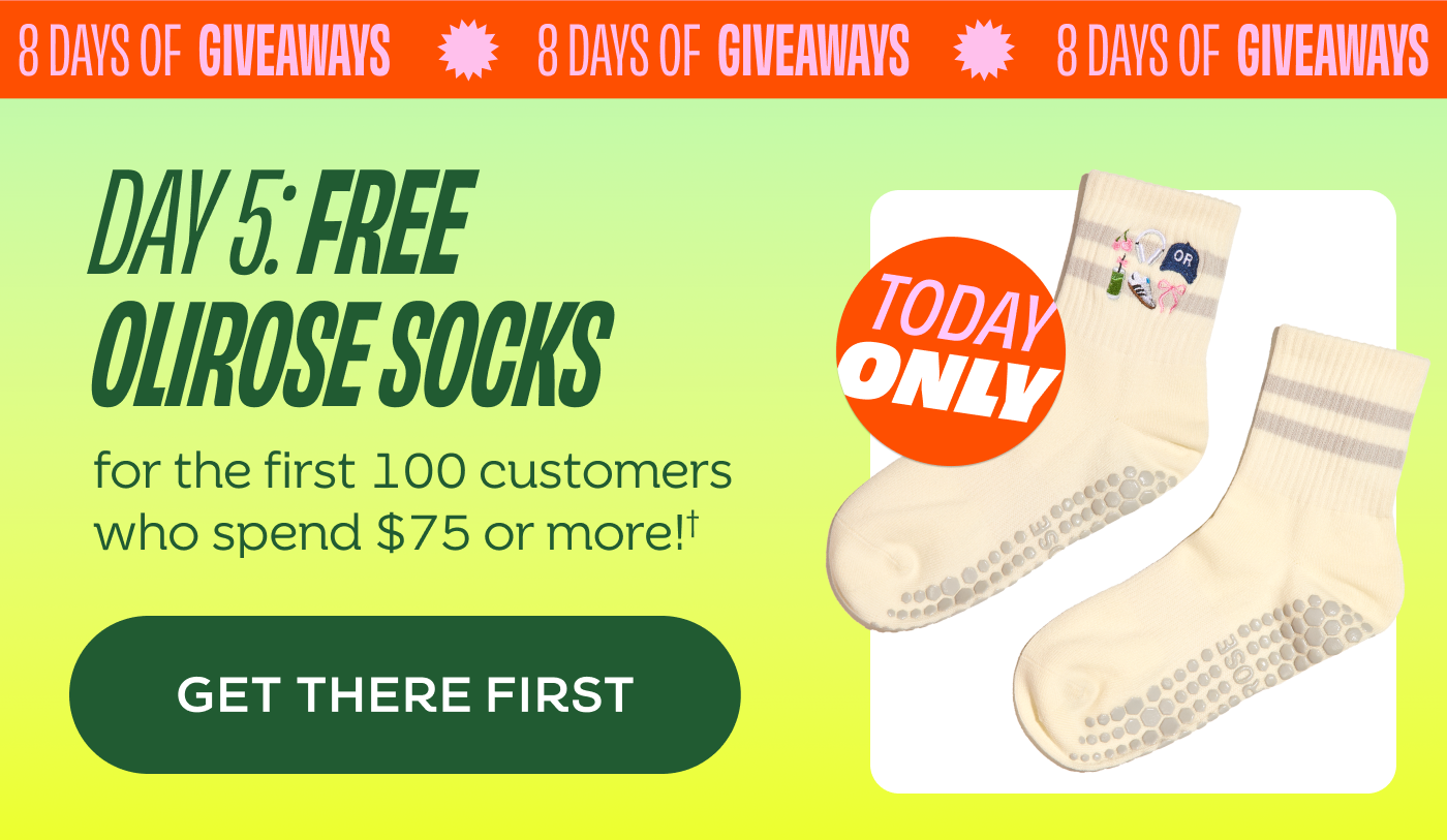 FREE pilates socks with orders $75+
