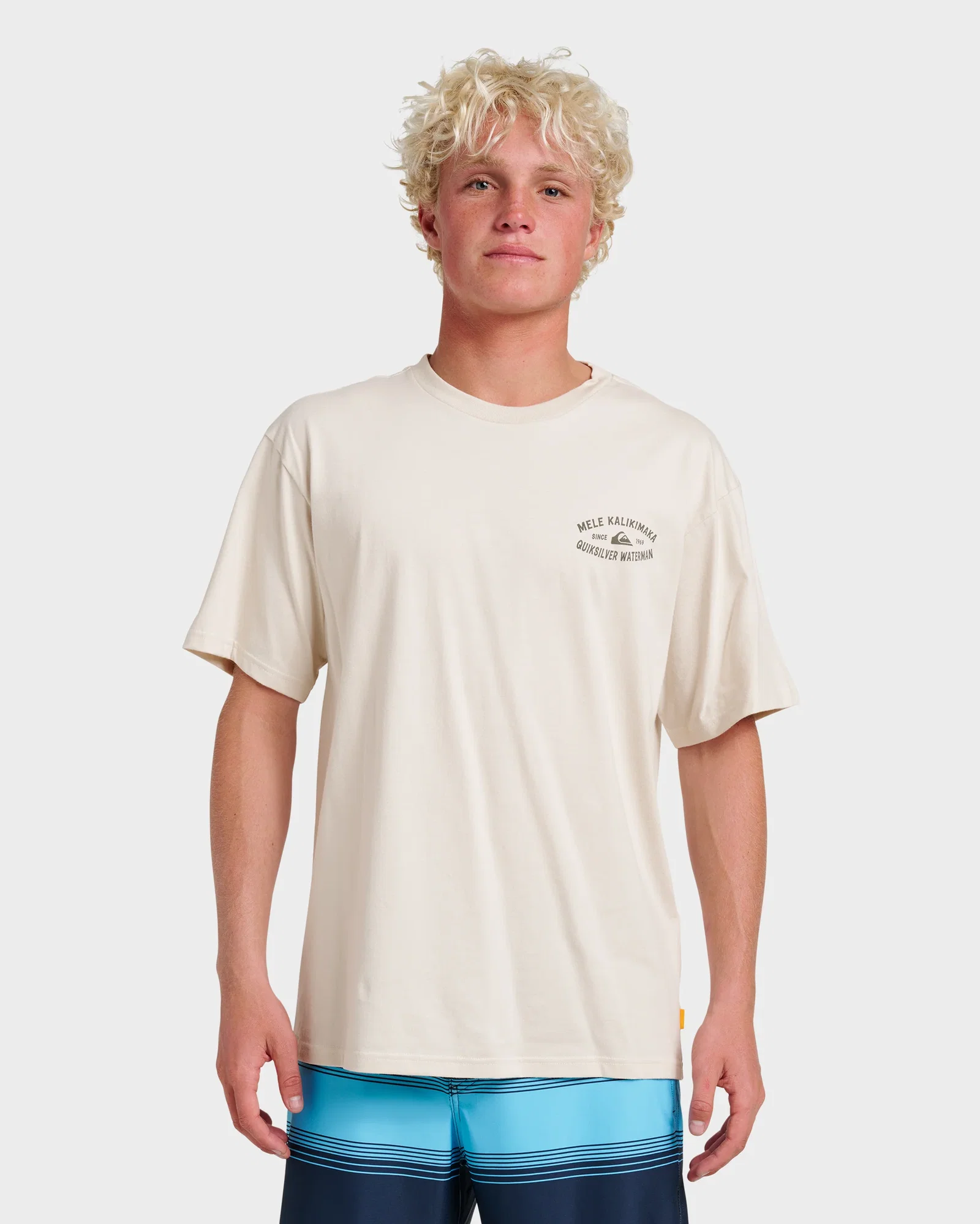 Image of Waterman Tiki Holiday Classic T-shirt - Moonbeam