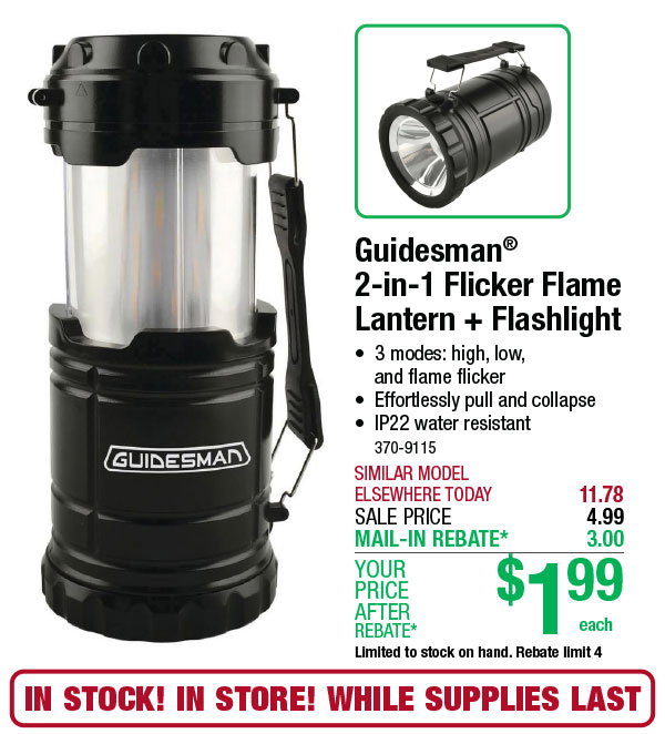 Guidesman®  2-in-1 Flicker Flame Lantern + Flashlight - ONLY $1.99 After Rebate*!