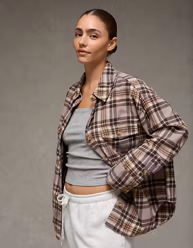 AE Plaid Button-Up Shirt