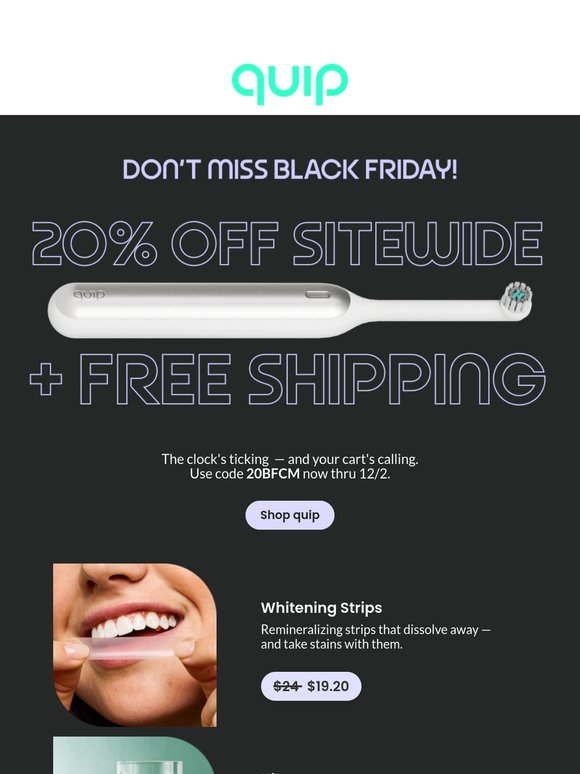 20% sitewide + free shipping