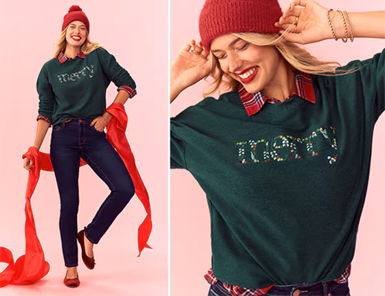 Model wearing maurices clothing.