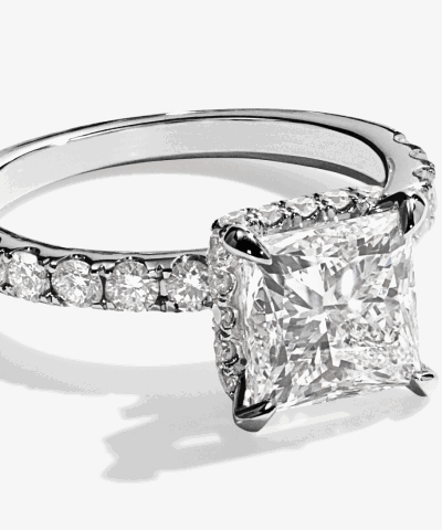 Now + Forever Lab Grown Diamonds Princess Cut Engagement Ring 14K White Gold