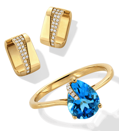 Examples of earrings and ring gifts for her