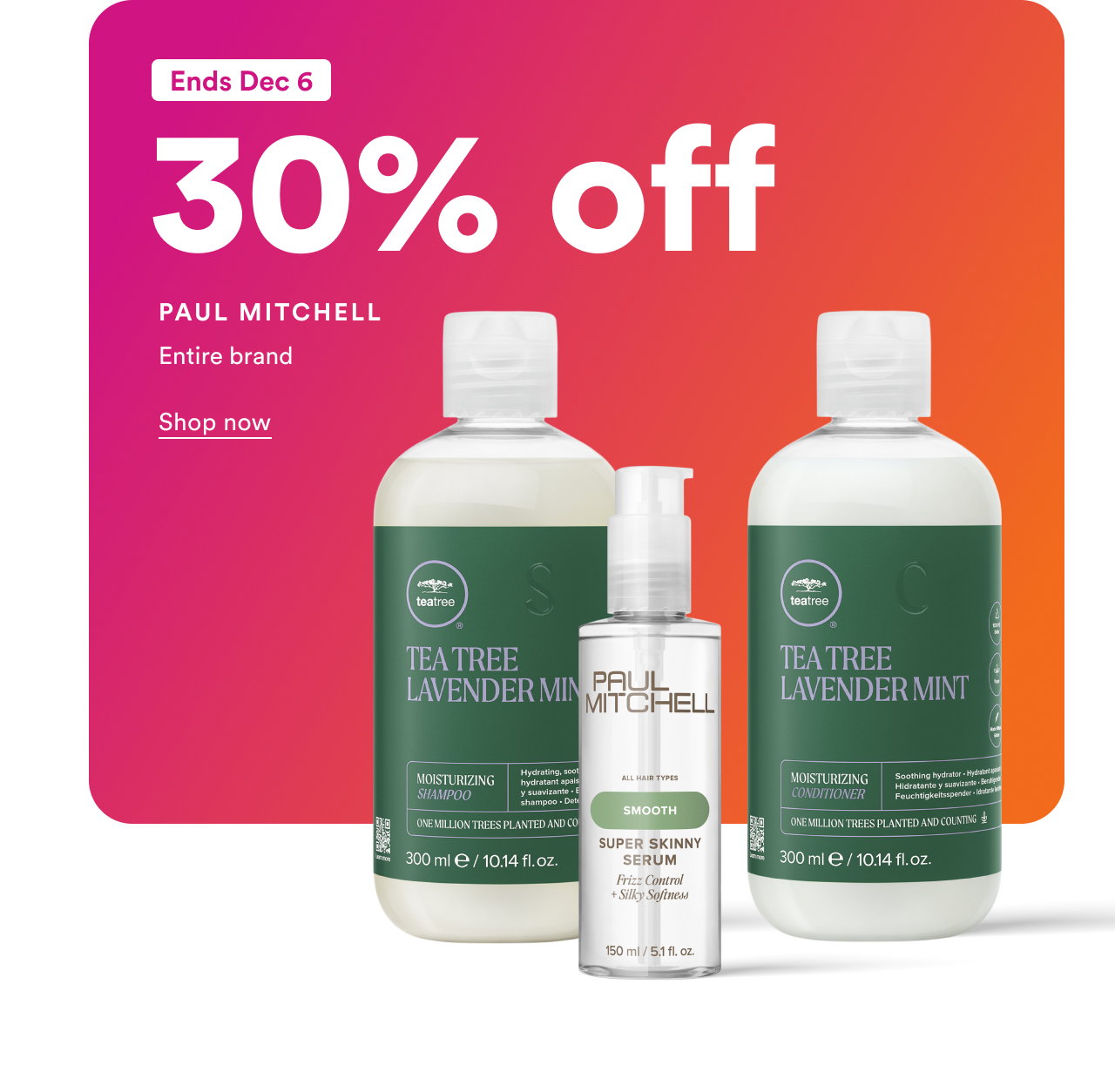 Paul Mitchell | Ends Dec 6 | Entire brand
