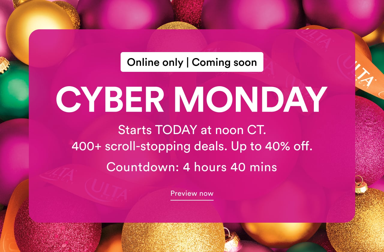 Cyber Monday | Online only | Ends Dec 2 at 2am CT