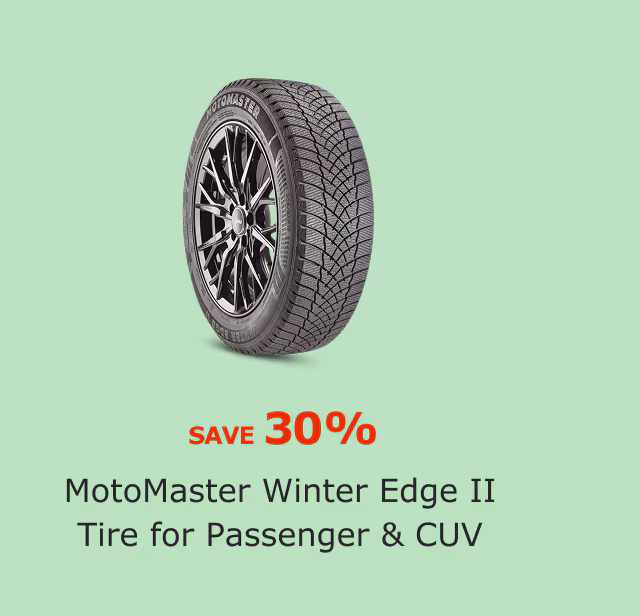 MotoMaster Winter Edge II Tire for Passenger & CUV. Save 30%.
