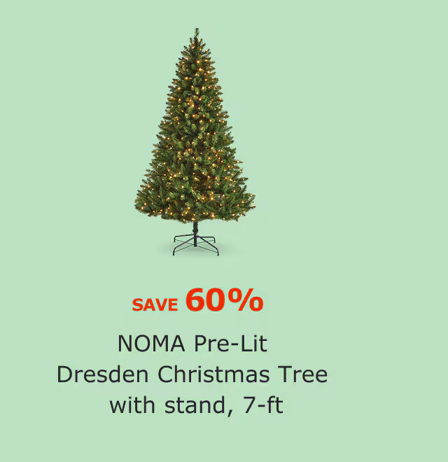 NOMA Pre-Lit Dresden Christmas Tree with stand, 7-ft. Save 60%.