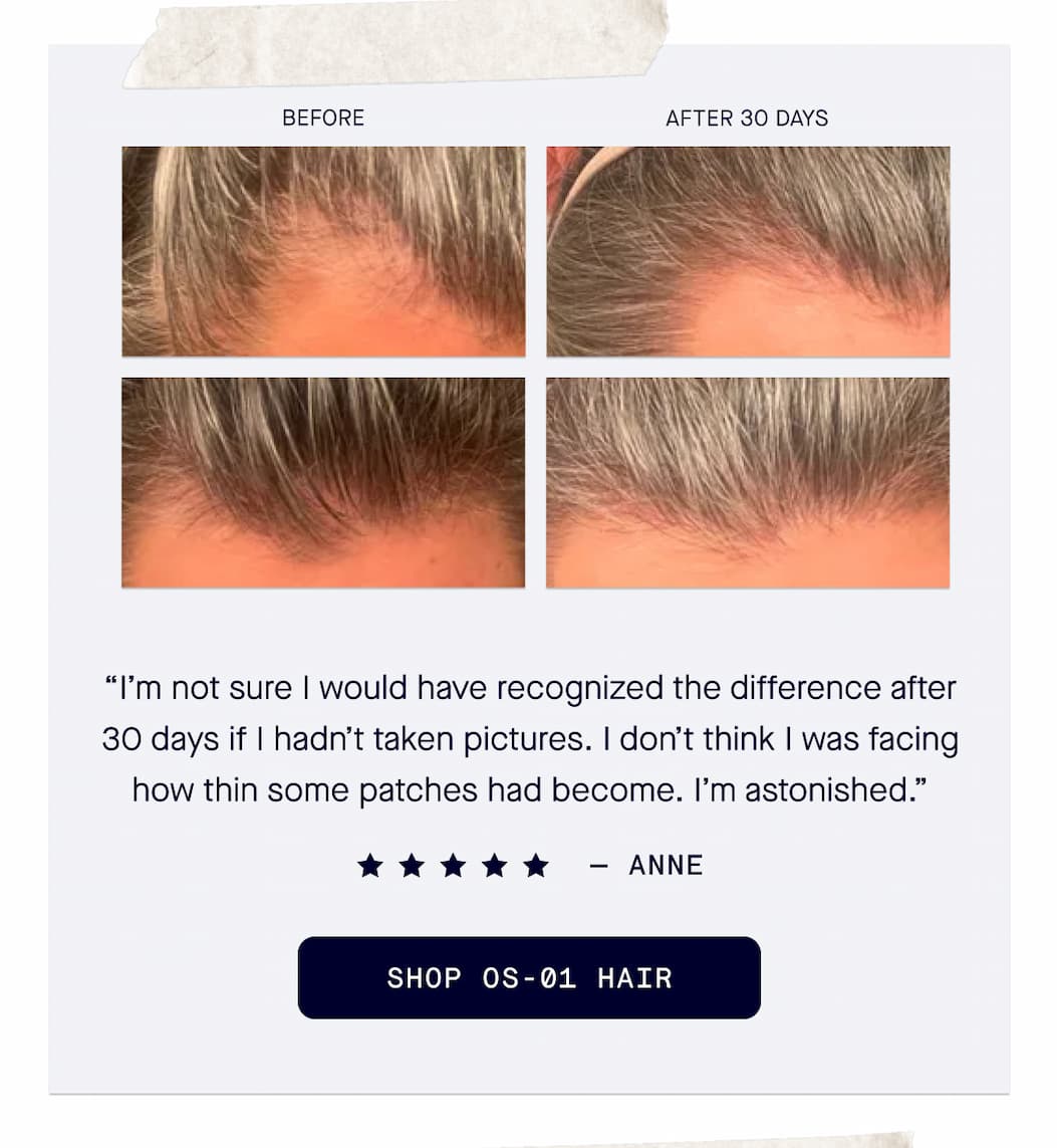 5 star review for OS-01 Hair - Shop Now 