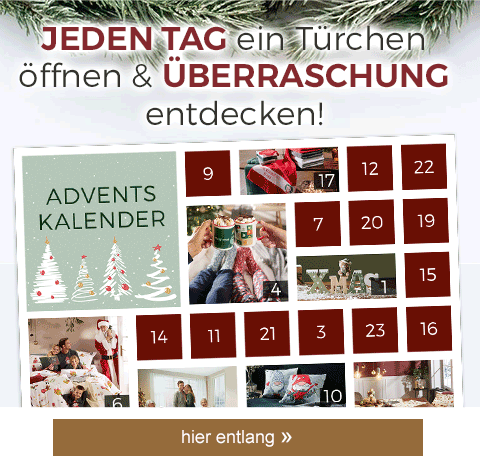 Jeden Tag ein Türchen öffnen & Überraschung entdecken! Adventskalender! hier entlang!