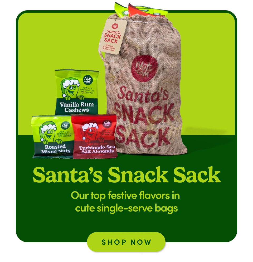 Santa's Snack Sack - Our top festive flavors in cute single-serve bags; Shop now