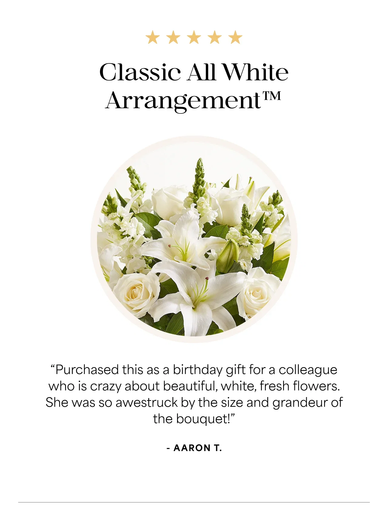 Classic All White Arrangement | 