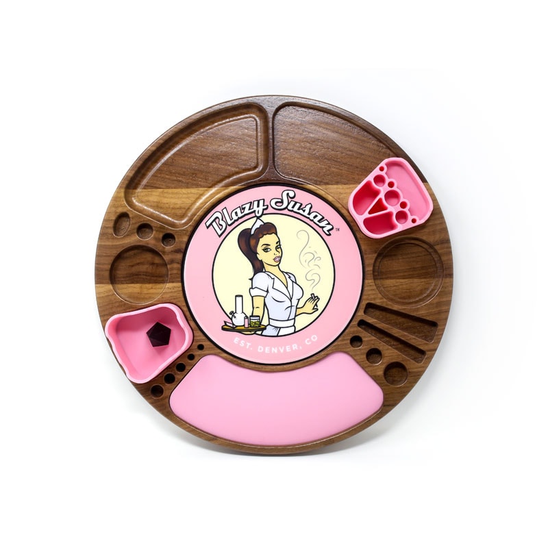 Image of Grateful Dead Spinning Rolling Tray – Pink Skeleton