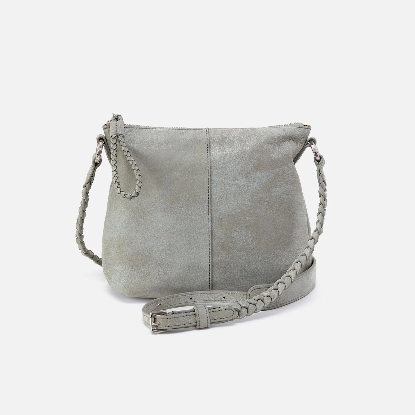 Image of Lasso Medium Crossbody In Buffed Leather - Misty Harbor