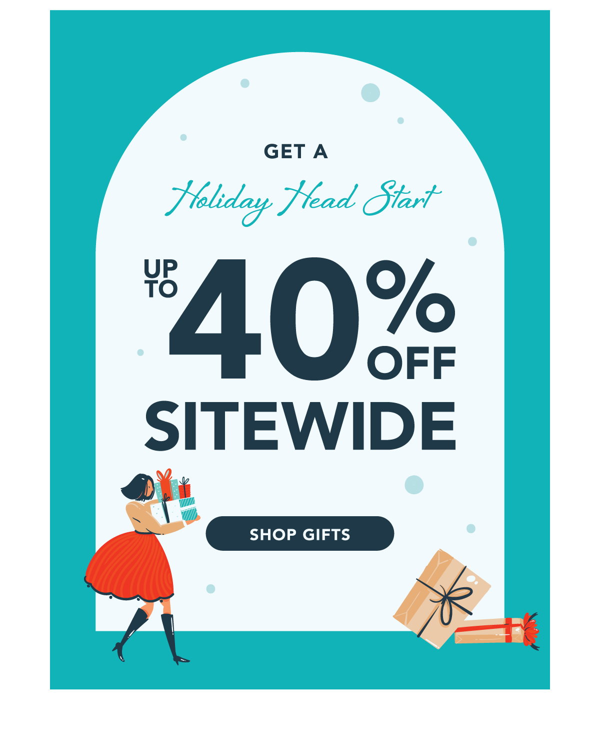 Get a Holiday Head Start up to 40% off sitewide. Shop gifts. 