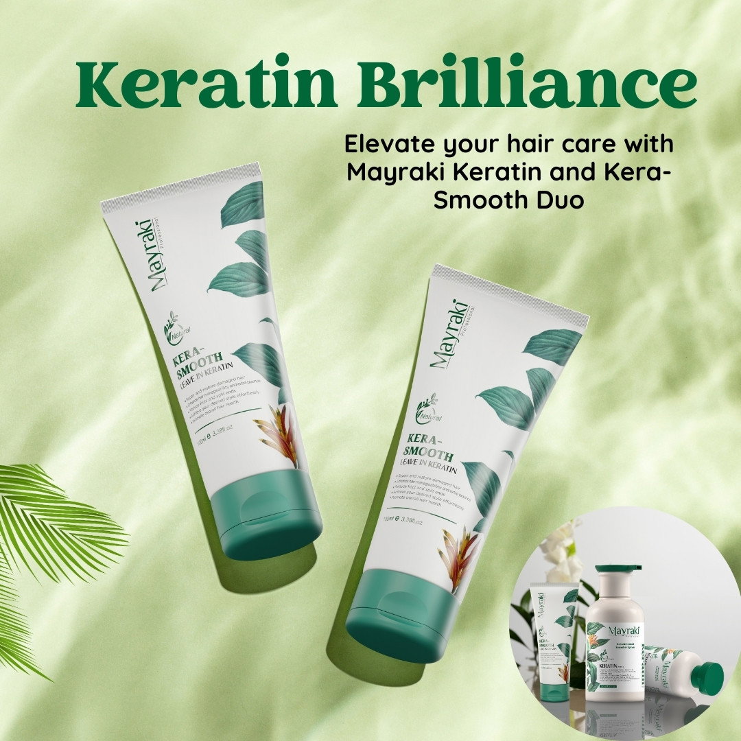 Image of Mayraki Kera-Smooth Leave-in Keratin Hair Lotion - Nutrient-dense formula for  damaged, overprocessed, or curly hair (100 ml/3.38 fl.oz)