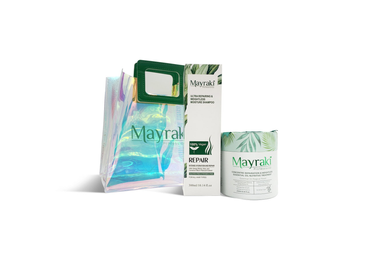 Image of Mayraki Hair Care Gift Set - Moisturize and Repair (Mayraki Weightless Essential Oil Nutritive Treatment + Ultra-repairing & Weightless Moisture Shampoo (300 ml/10.15 fl.oz))