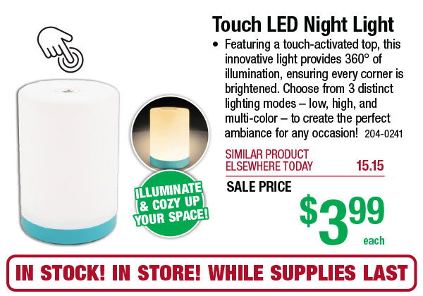 Touch LED Night Light - ONLY $3.99!