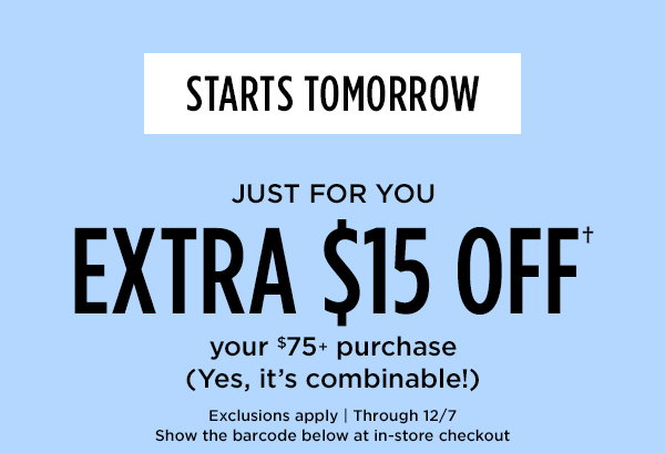 Extra $15 off