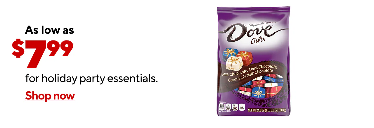 Stock up on all Holiday Party Essentials as low as $7.99