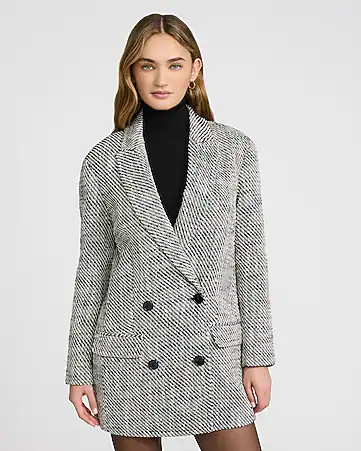 Tweed Double Breasted Cocoon Coat
