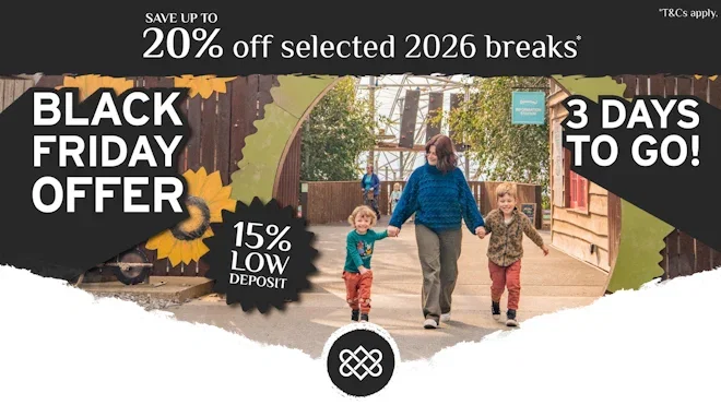 family walking out of serendome with BF offer overlay