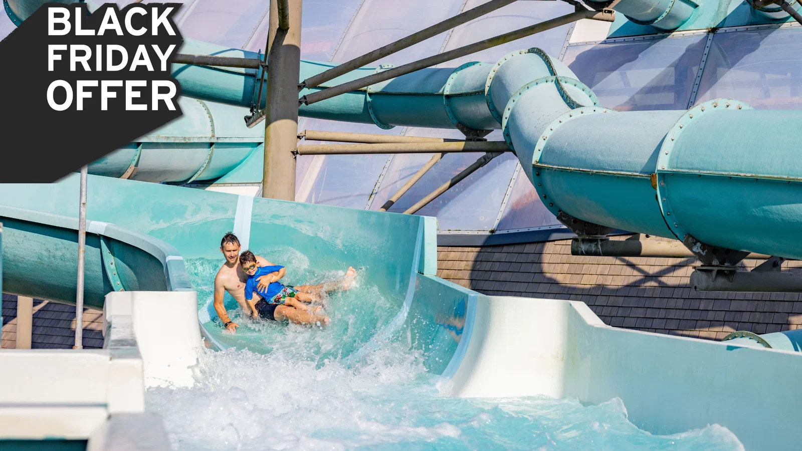 father and son at Blue Lagoon with BF offer overlay