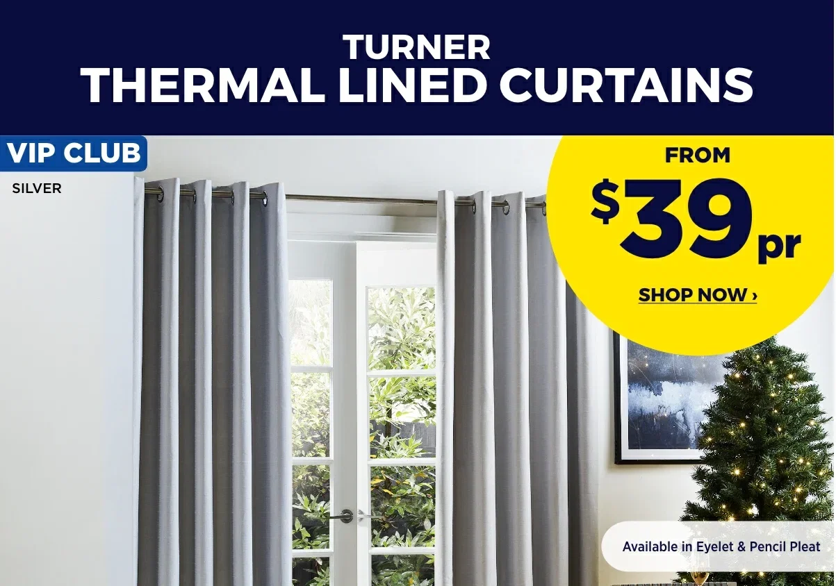 VIP $39 TURNER Thermal Lined Curtains