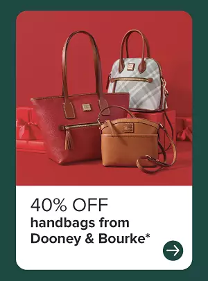 40% off handbags from Dooney and Bourke. Shop now. Three different designer bags.