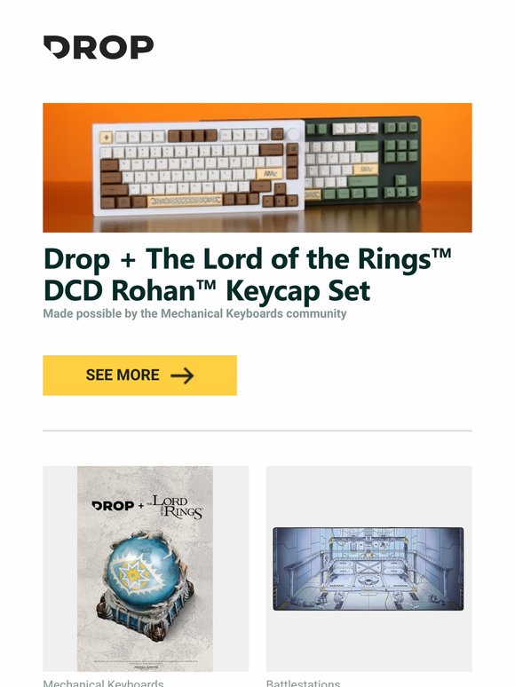 Drop: Drop + The Lord of the Rings™ DCD Rohan™ Keycap Set, Drop + The ...