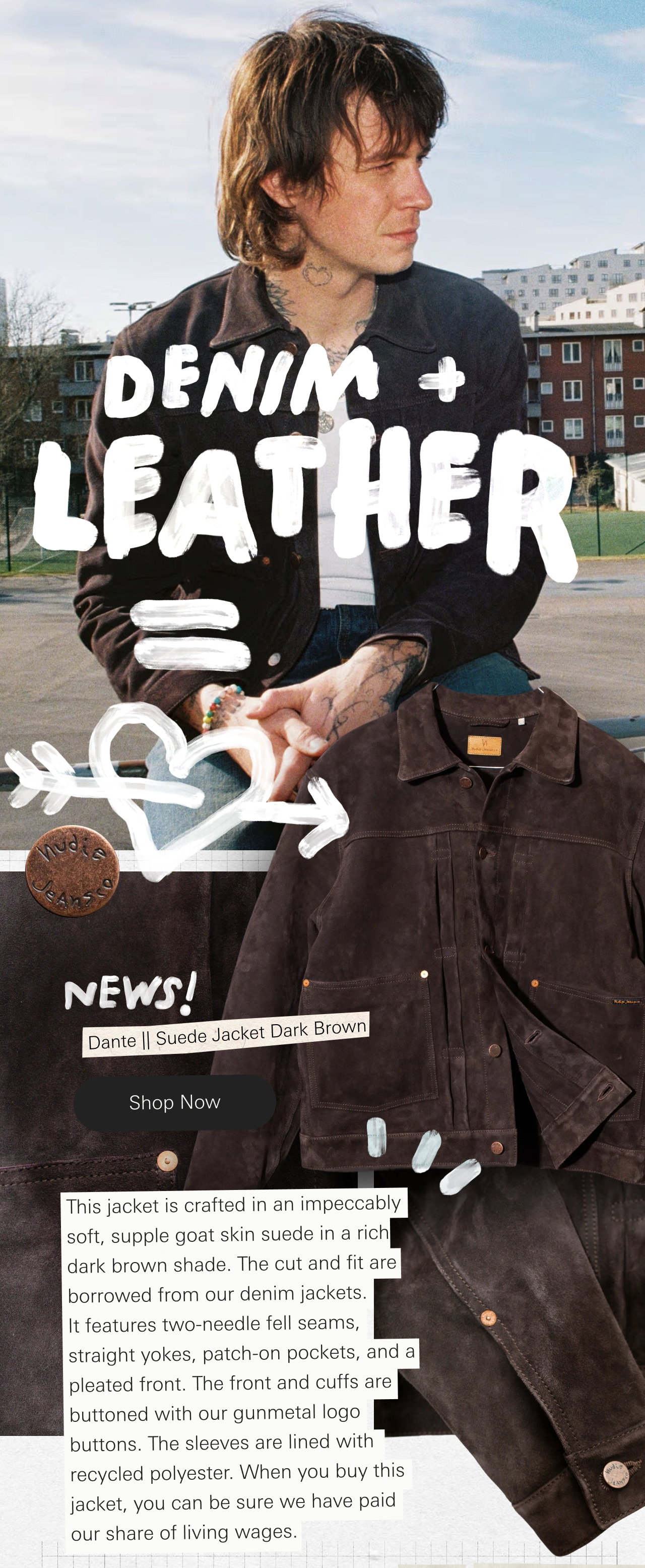 Dante II Suede Jacket Dark Brown