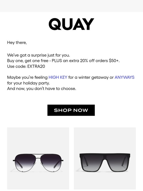 NEW- Quay Australia Oversized Sunglasses  -Gorgeous(?free surprise gift) Breaking up your Black Friday week with a quick game  main image 2
