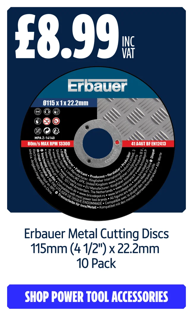 Erbauer Metal Cutting Discs 115mm (4 1/2