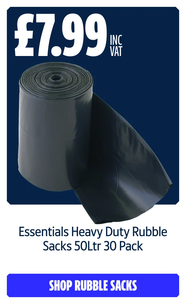 Essentials Heavy Duty Rubble Sacks 50Ltr 30 Pack. shop rubble sacks