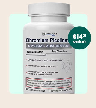 Chromium Picolinate by Superior Labs. A $14.21 value! Code: FREECHROMIUM. Get my Gift.