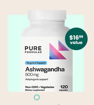 Ashwagandha 500 mg by PureFormulas. A $16.99 value! Code: FREEASHWA. Get my Gift.
