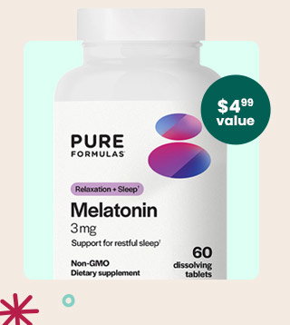 Melatonin 3 mg by PureFormulas. A $4.99 value! Code: FREEMELATONIN. Get my Gift.