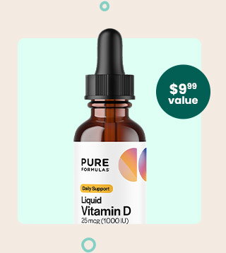 Liquid Vitamin D 25 mcg (1,000 IU) by PureFormulas. A $9.99 value! Code: FREELIQUIDD. Get my Gift.