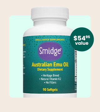 Australian Emu Oil by Smidge. A $54.95 value! Code: FREEEMUOIL. Get my Gift.